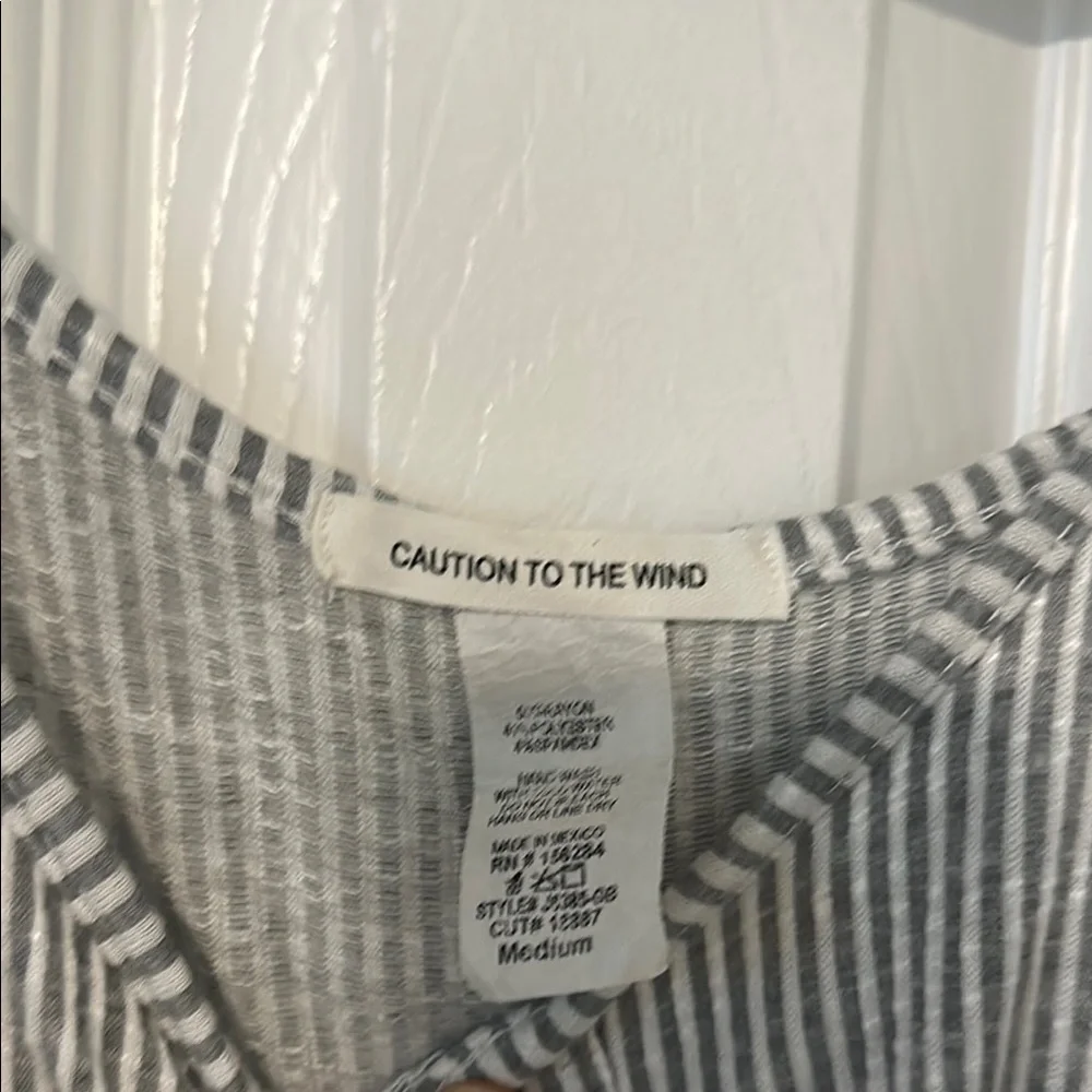 Caution To The Wind Black and White Striped Romper - Picture 2 of 3